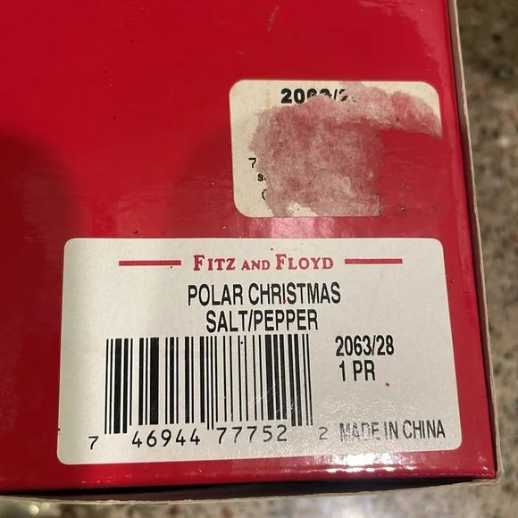 Vintage Fitz & Floyd Snuggling Polar Bears Holiday Christmas Salt Pepper Set Box - Picture 7 of 7